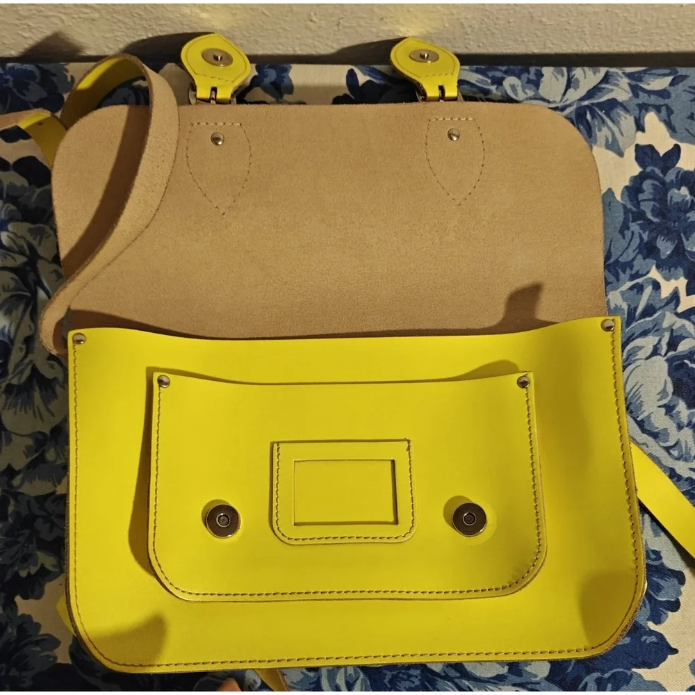 Stella Rittwagen Neon Yellow Leather Satchel NWOT
